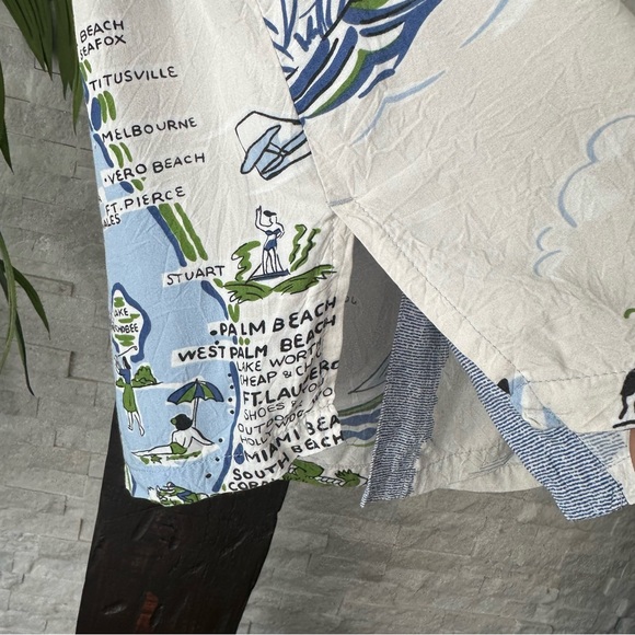 JAMS World Silk “Florida” Map Tropical Short Sleeve Button Down Shirt Size XS - Picture 6 of 13